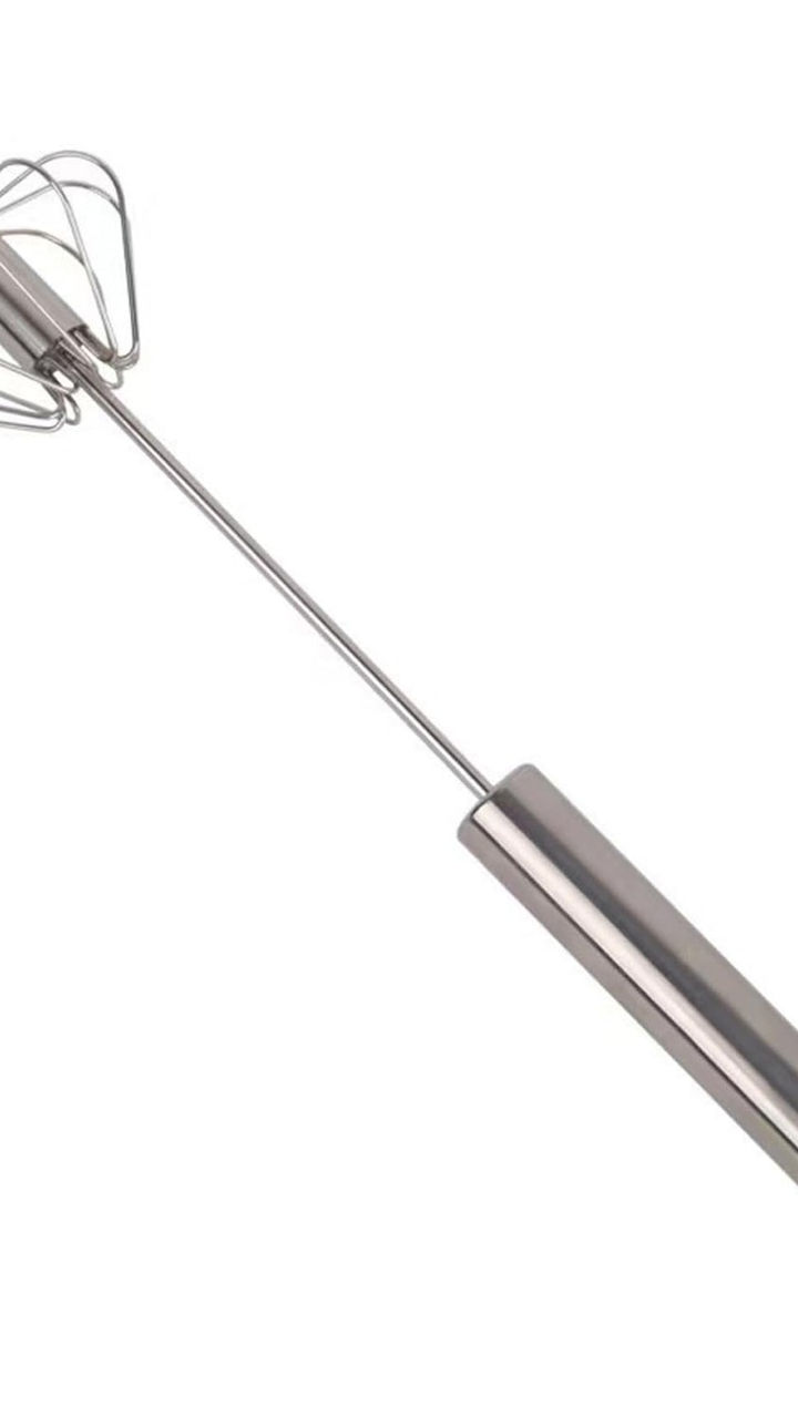 Medium Stainless Steel Hand Push Rotary Egg Whisk (30cm)