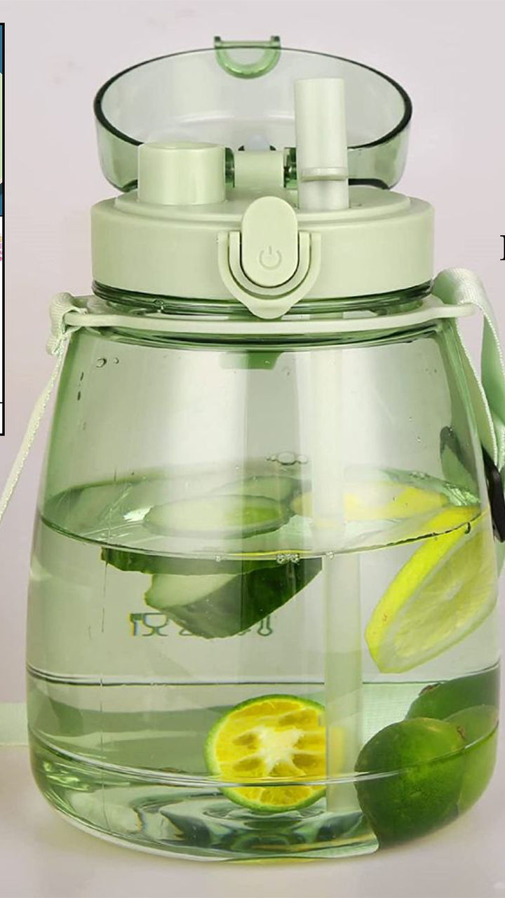 Insulated Water Bottle Portable Water Bottle With Strap, Sticker and Straw