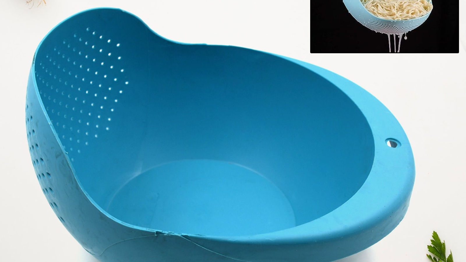 Plastic Rice Bowl / Food Strainer Thick Drain Basket for Rice, Vegetable