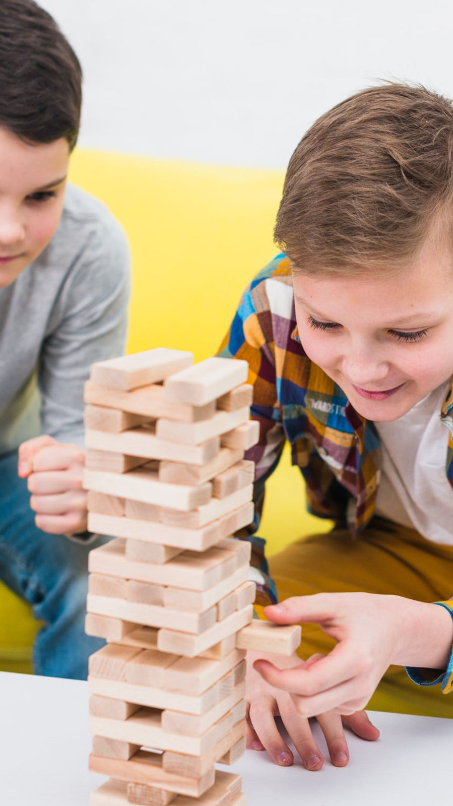 54 Pcs Blocks 4 Dices Wooden Tumbling Stacking Building