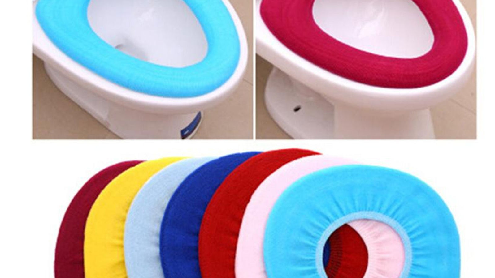 Bathroom Soft Thicker Warmer Stretchable Washable Cloth Toilet Seat Cover