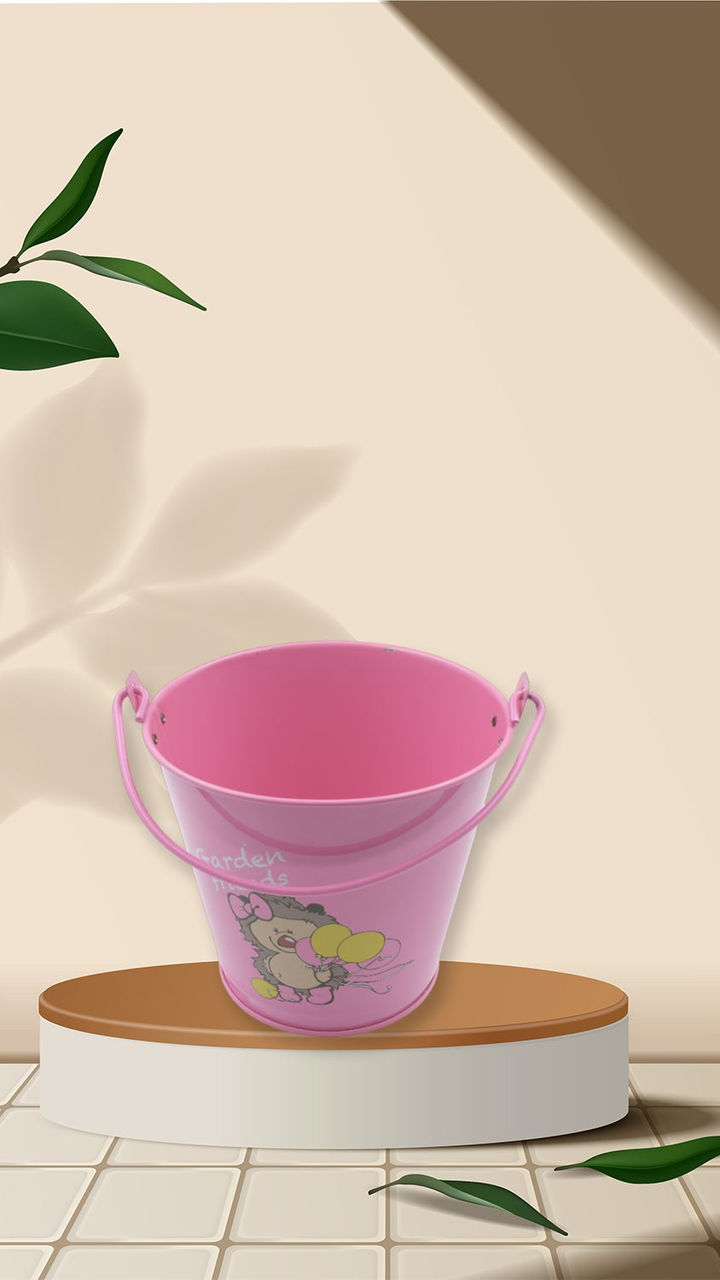 Small Metal Bucket for Plants & Decor (With Handle)