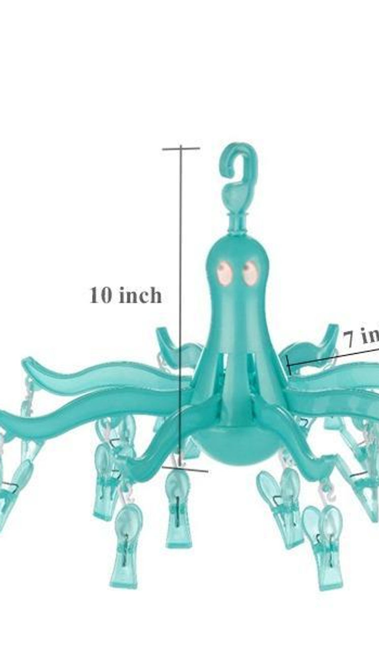 Thumbnail: Small Octopus Round Folding Hanging Dryer with 16 Pegs