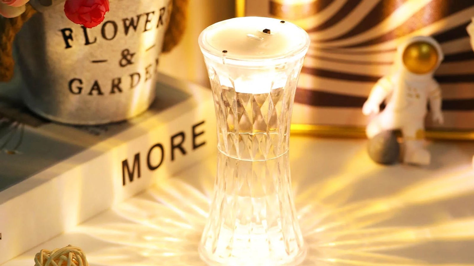 Crystal Table Lamp – Universal Soft Night Light & Study, Bedroom