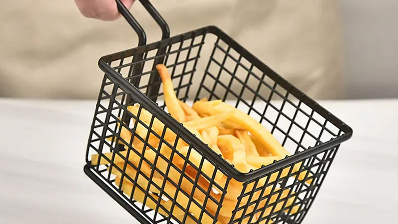 frying baskets for chips Stainless Steel Snack Basket Potato Mesh Strainer