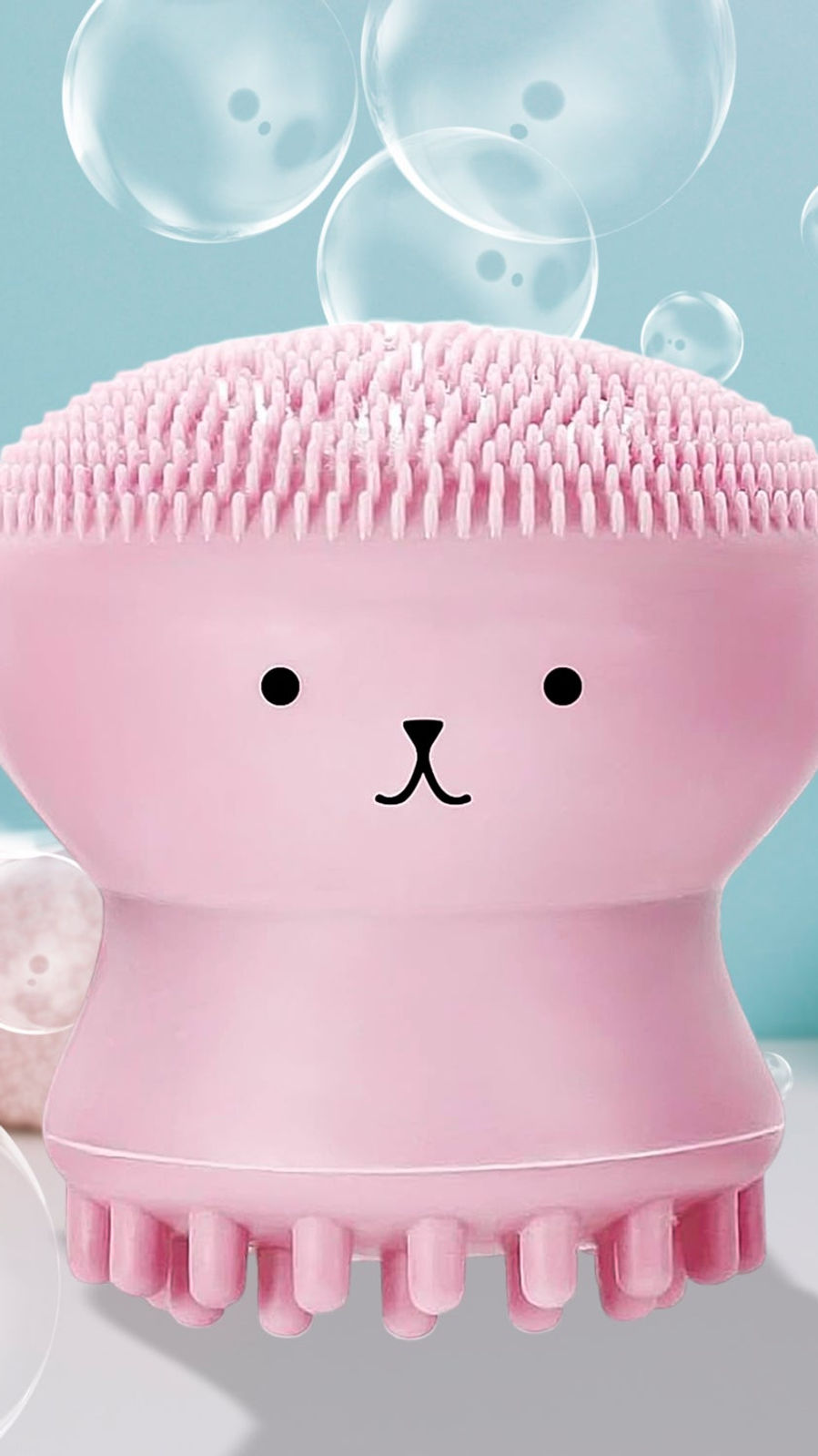 Cute Octopus Shape Silicone Face Scrubber Massager