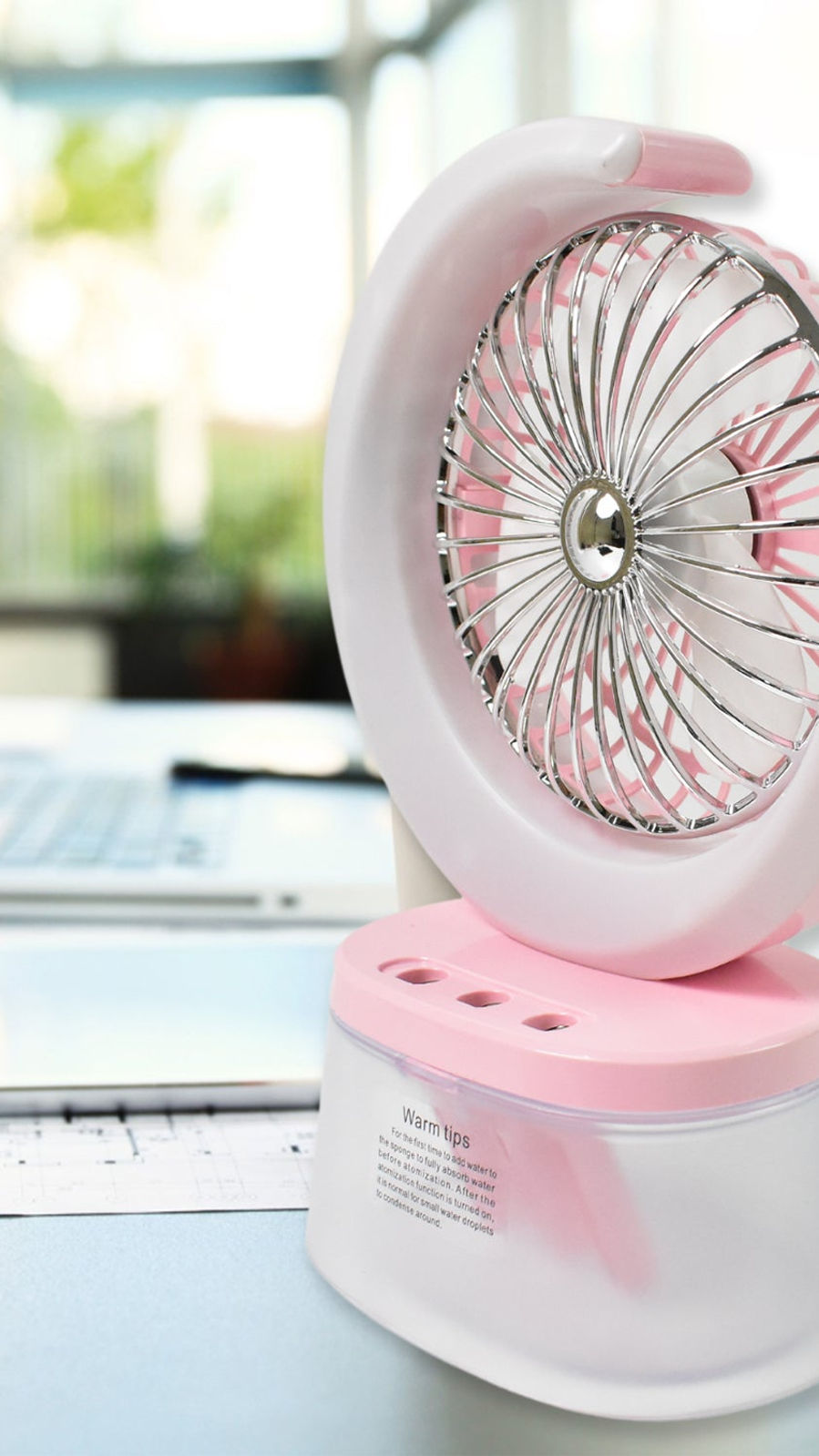 Thumbnail: Portable Desktop Camping Fan with LED Light & Humidifier
