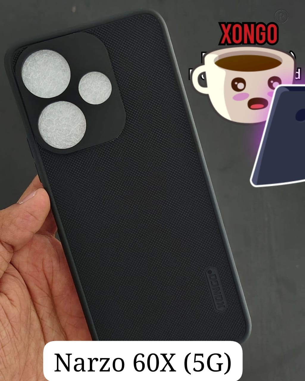 Black Frosted Soft Case For Realme- Realme Narzo 60X 5G