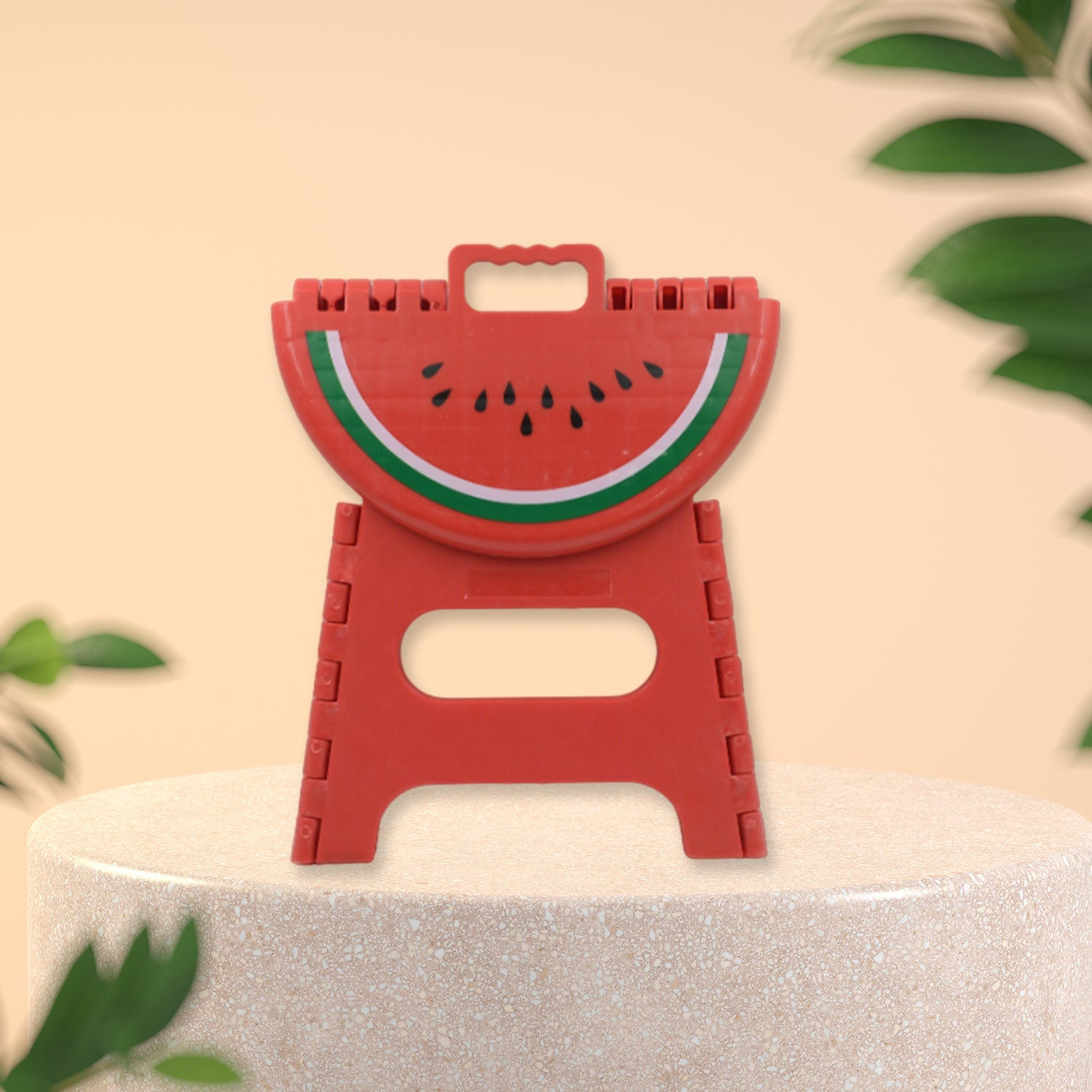 Mix Color Creative Thickening Folding Stool, Fruit Pattern Plastic Low