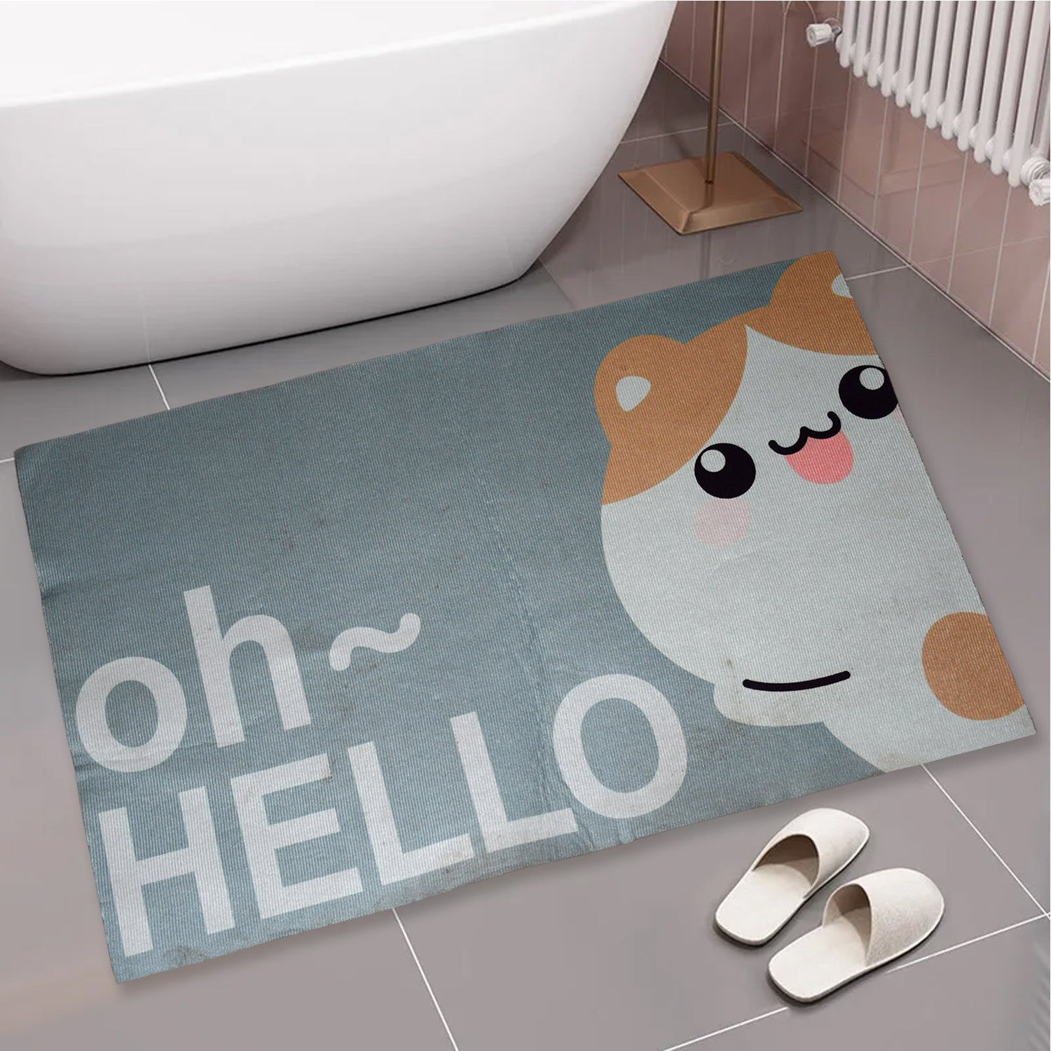 Square Bathroom mat Water Absorbent mats Diatomite Door Mat (59x40)