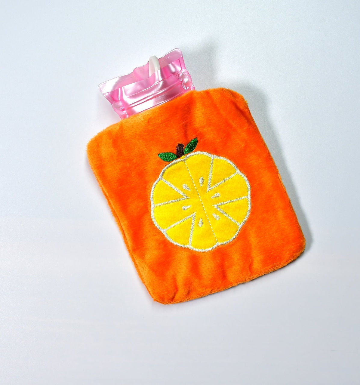 Orange small Hot Water Bag with Cover for Pain Relief