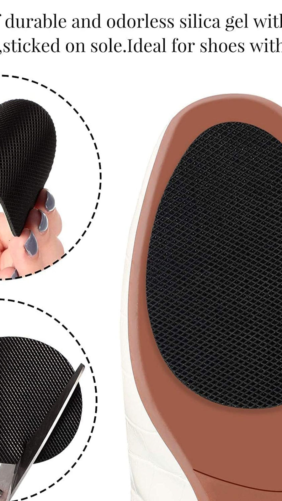Non-Slip Shoe Pads, Rubber Shoe Sole Protector Pads, Self-Adhesive