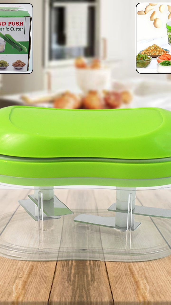 Manual Hand Push Garlic & Vegetable Chopper