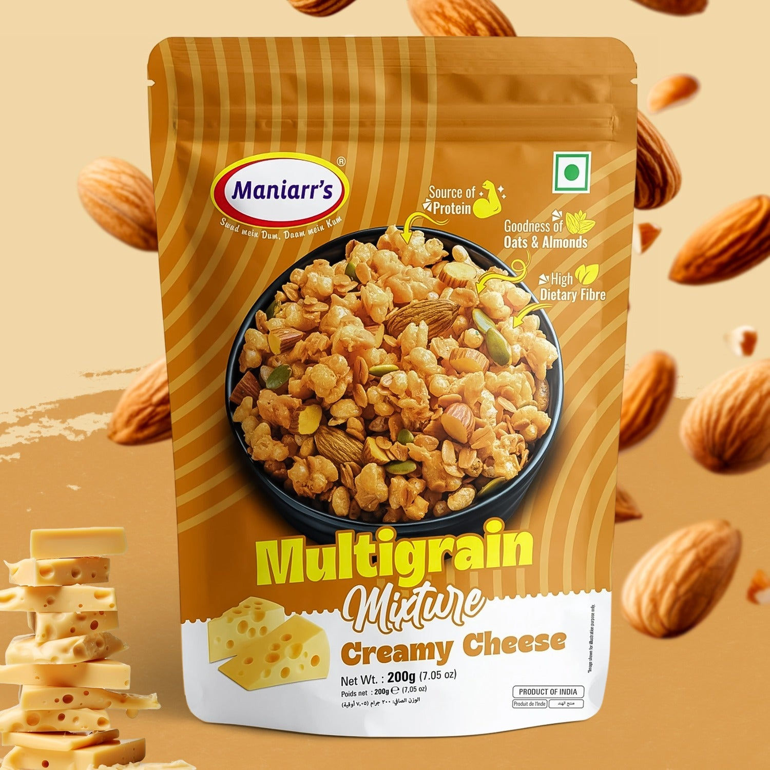Maniarr's Creamy Cheese ROASTED MULTIGRAIN MIXTURE (200gm)