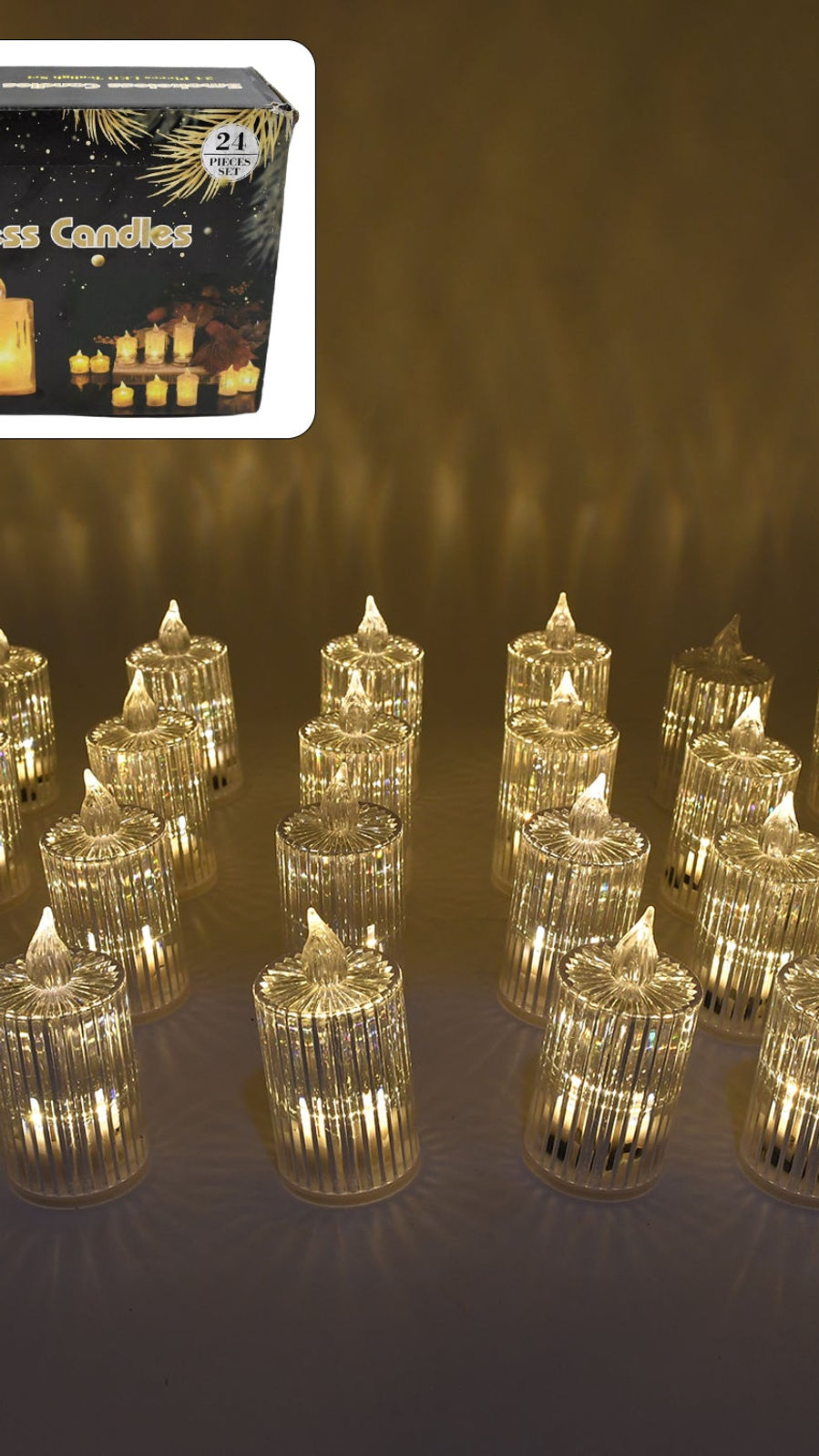 Flameless and Smokeless Decorative LED Tea Light Candles (24 Pcs)