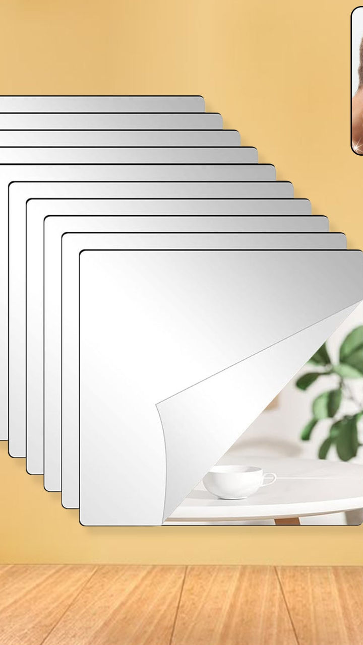 Flexible Acrylic Mirror Set (30x30 cm, 10 Pcs)