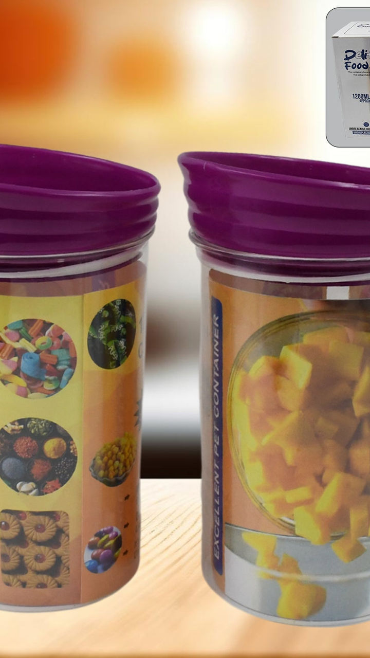 Premium Quality Plastic Kitchen Food Containers Set (2 Pcs, 1200ml)