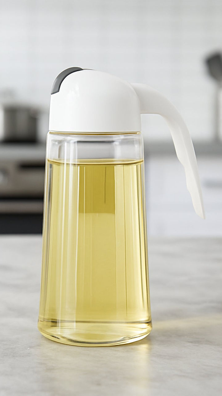 Glass Oil Bottle Dispenser with Automatic Opening (630ml)
