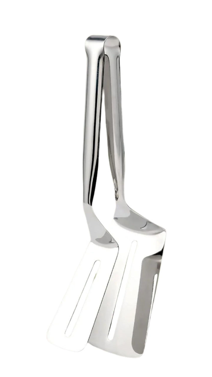 Multifunctional Stainless Steel Slotted Fish Spatula Tong (23cm)