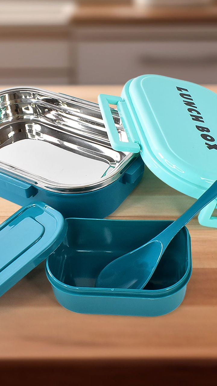 3-in-1 Spicy Bite Stainless Steel Lunch Box Set