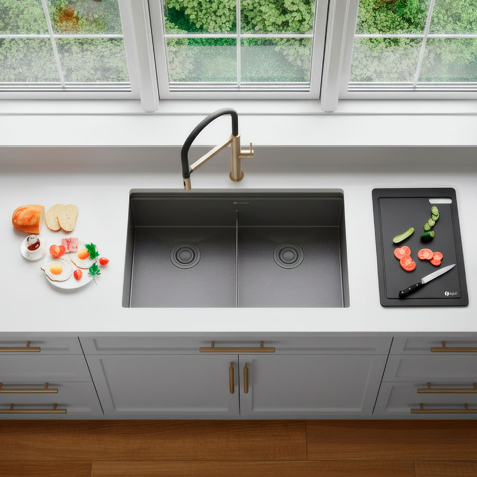 Thumbnail: STYLISH 32'' ONYXO32 S-732WNK Workstation 50/50  Double Bowl Kitchen Sink