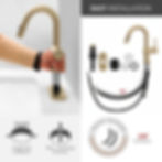 Thumbnail: STYLISH Single Handle Bathroom Faucet B-114G