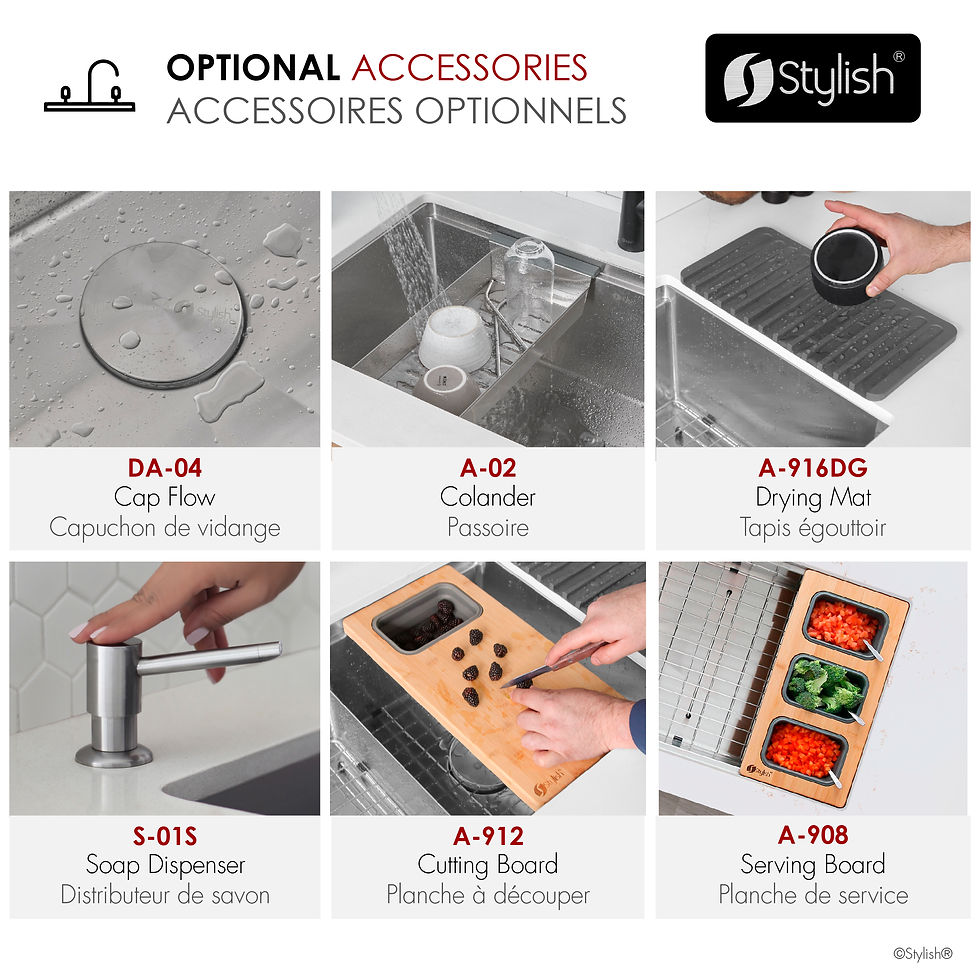 Thumbnail: STYLISH 25'' VERSA25D S-625W Workstation 60/40 Double Bowl Kitchen Sink
