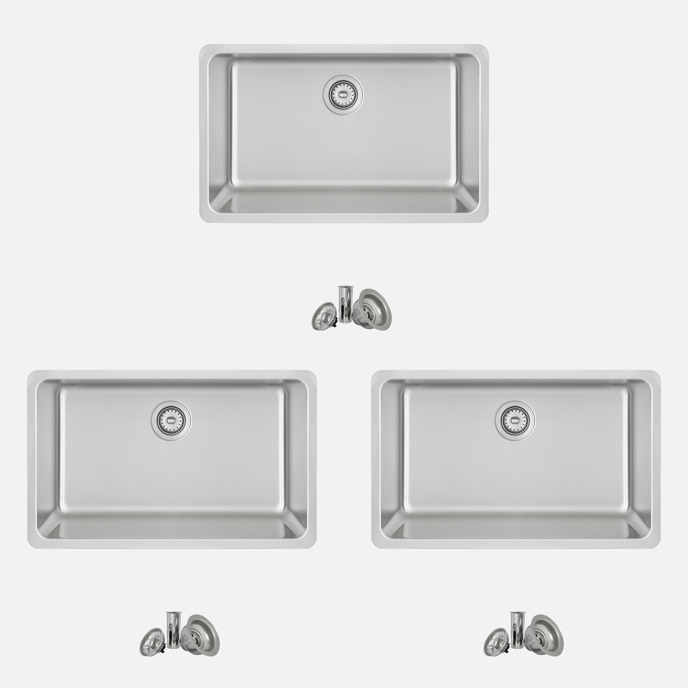 STYLISH 30'' MALAGA S-411T-3 Single Bowl Kitchen Sink