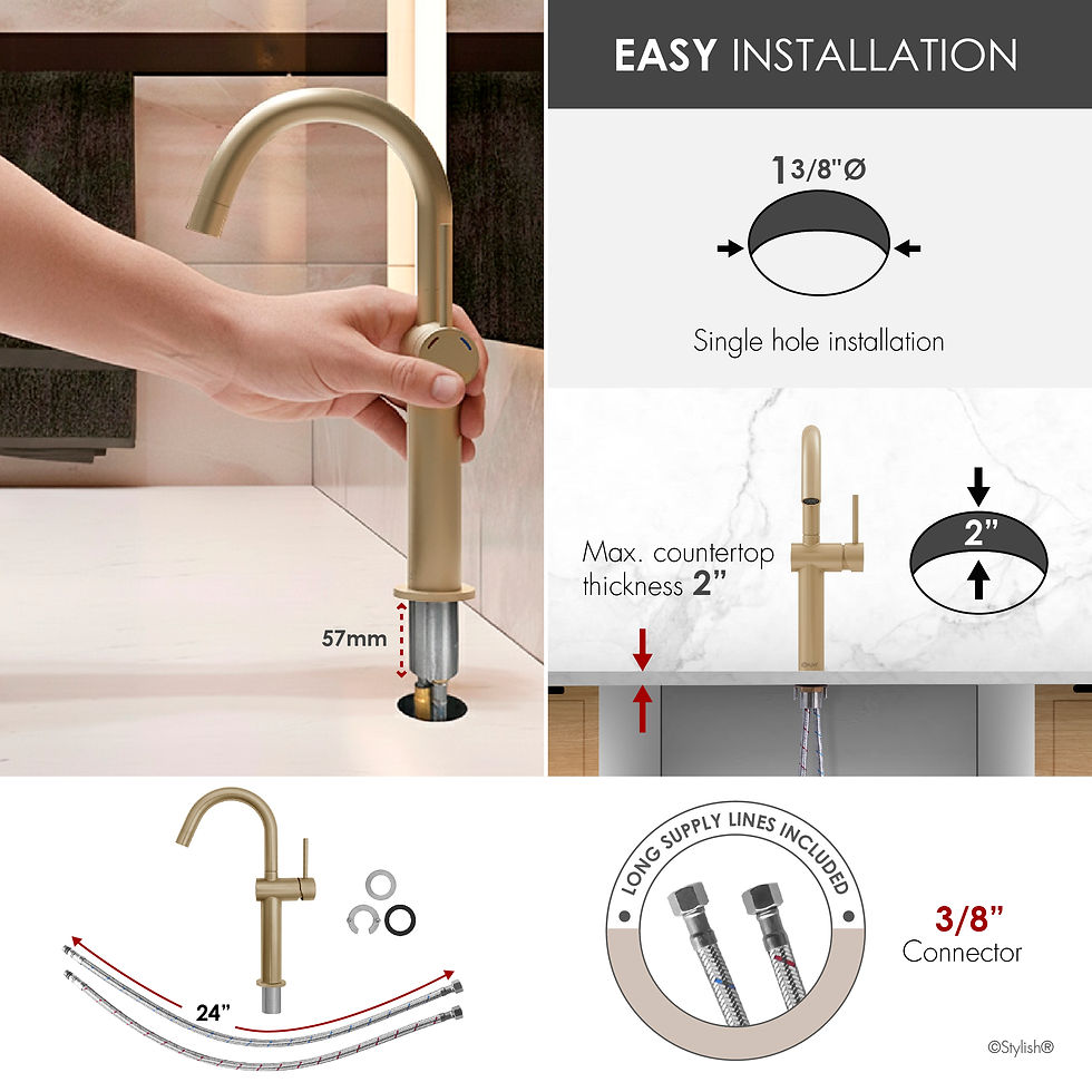 Thumbnail: STYLISH Single Handle Bathroom Vessel Sink Faucet B-124G