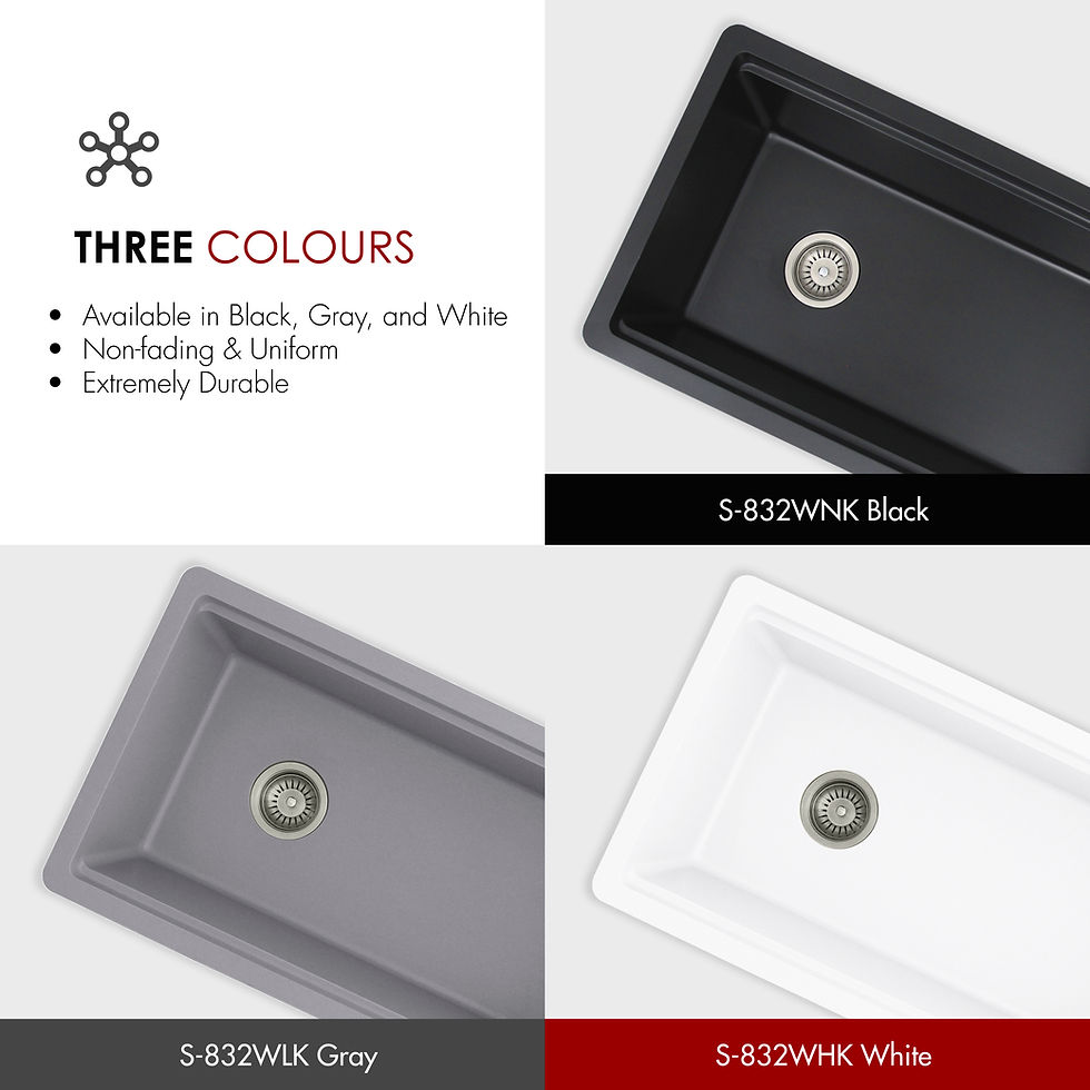 Thumbnail: STYLISH 32'' CANMORE S-832WHK White Composite Granite Kitchen Sink