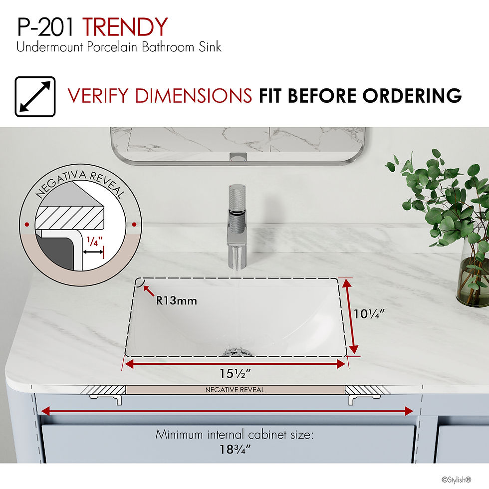 Thumbnail: STYLISH 18'' Undermount Bathroom Sink TRENDY P-201