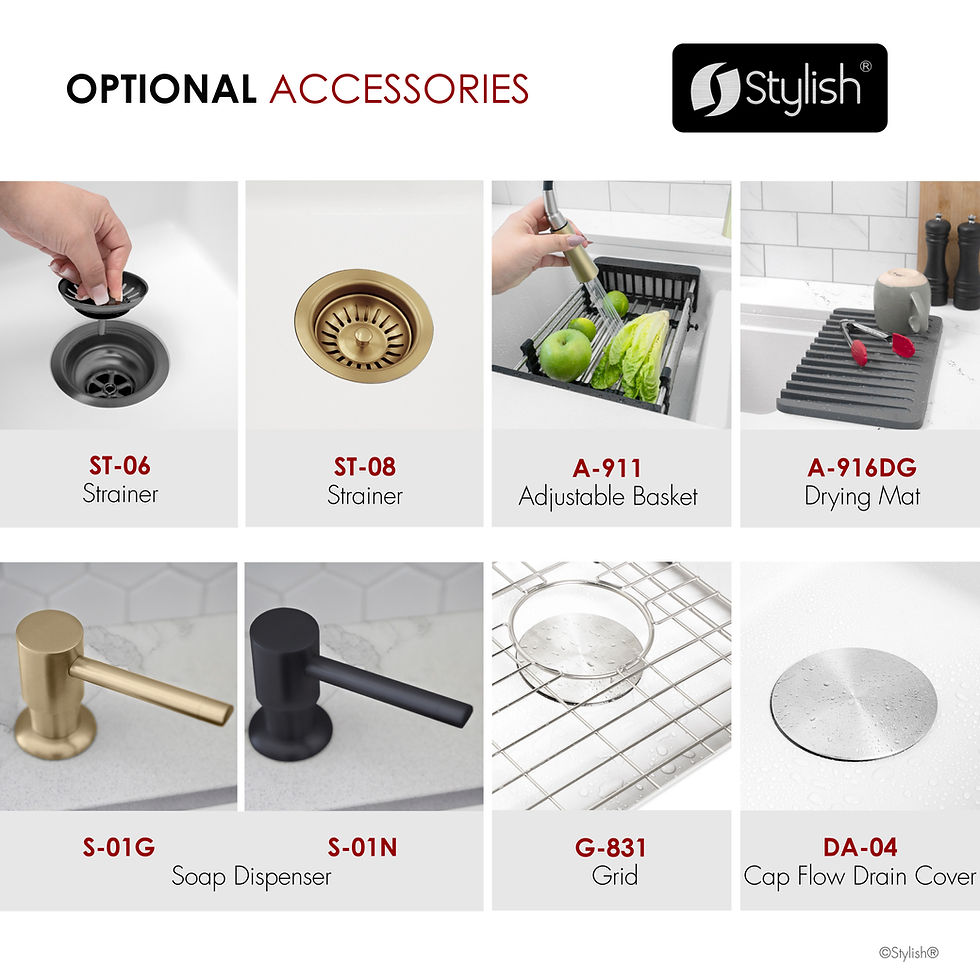 Thumbnail: STYLISH 30'' WATERTON S-831WH White Composite Granite Kitchen Sink