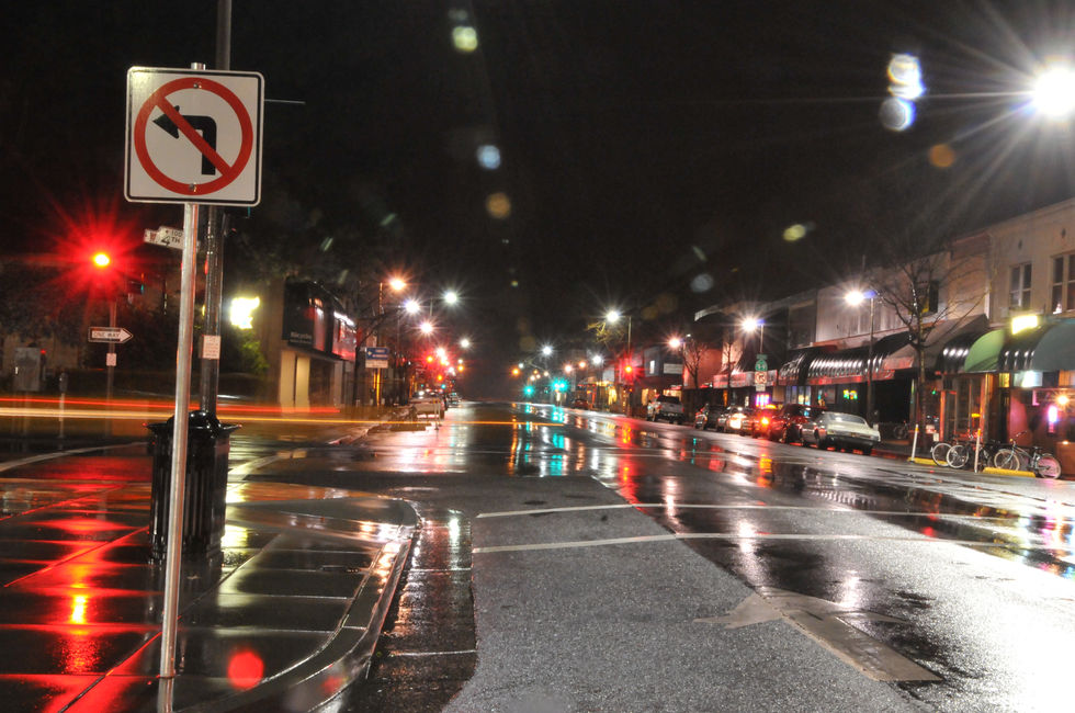 Downtown Chico streets after a rain