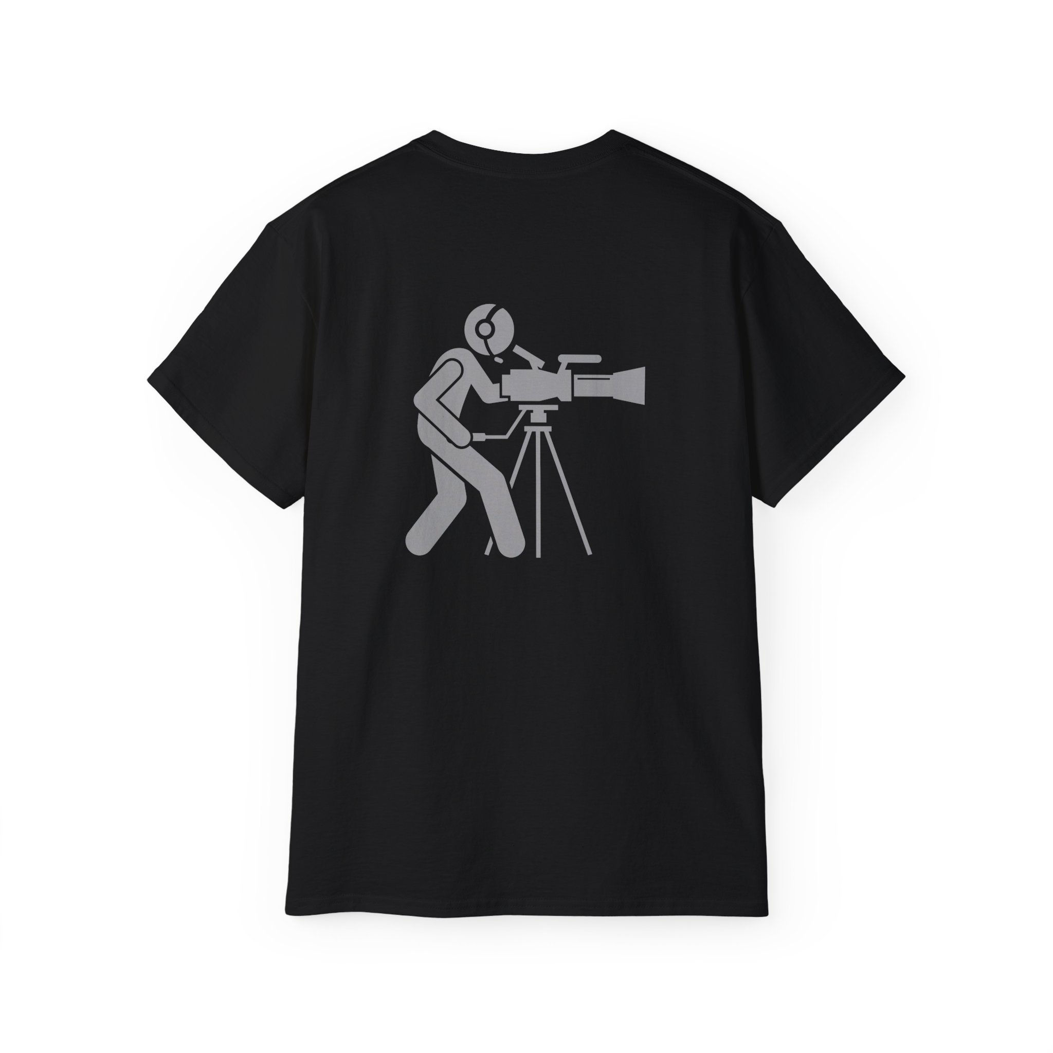 "Cameraman" Graphic (on back) Tee CineSwagCo logo on front
