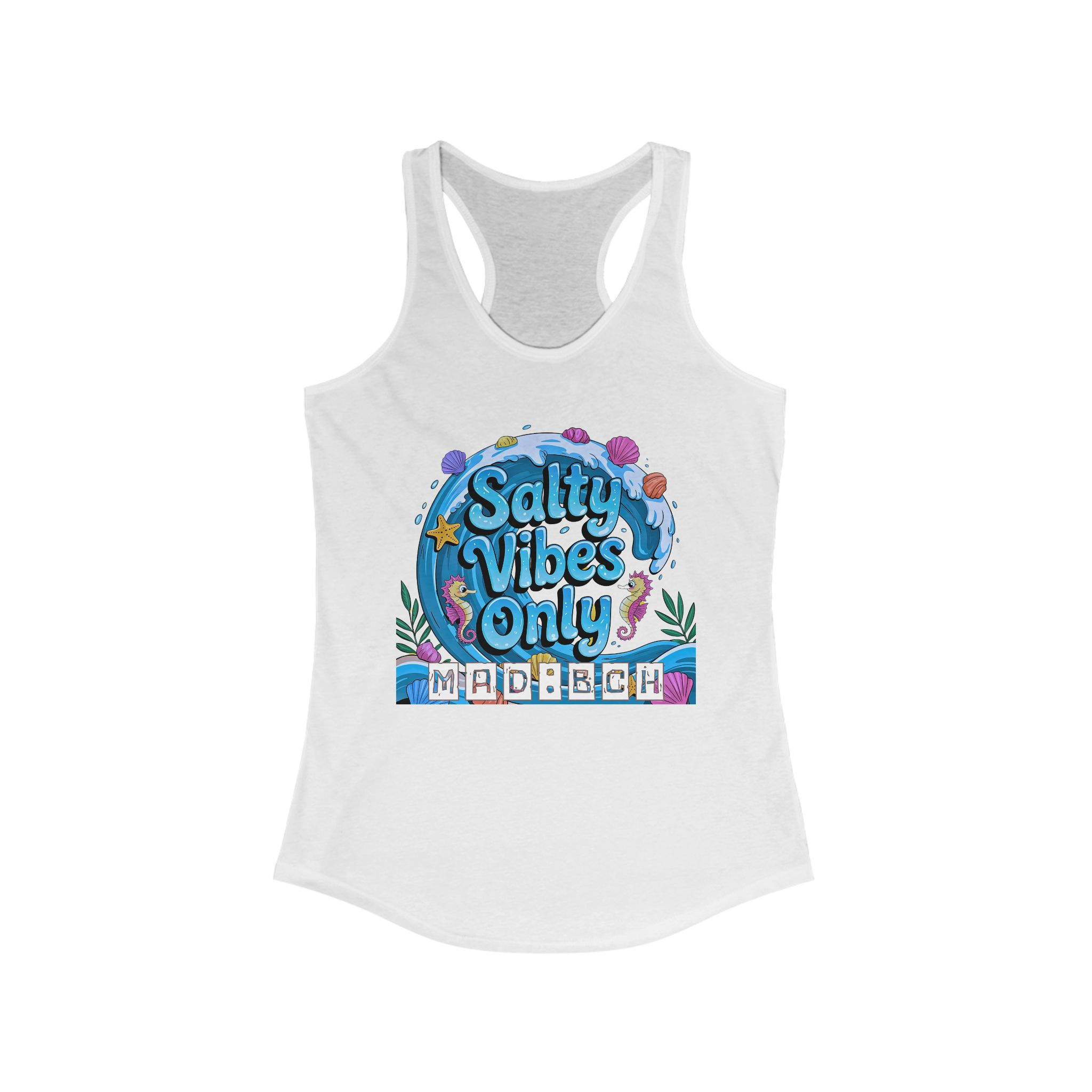 Salty Vibes Only Racerback Tank Top for Beach Lovers