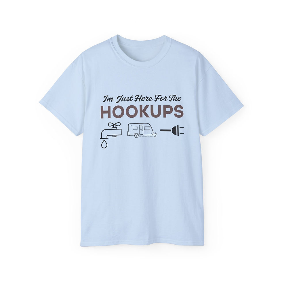 Thumbnail: Camping Unisex Tee - "I'm Just Here For The Hookups"