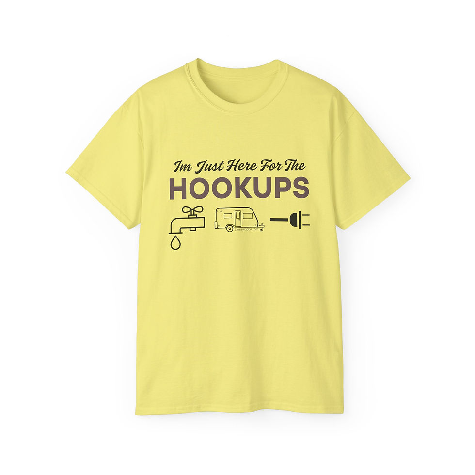 Thumbnail: Camping Unisex Tee - "I'm Just Here For The Hookups"