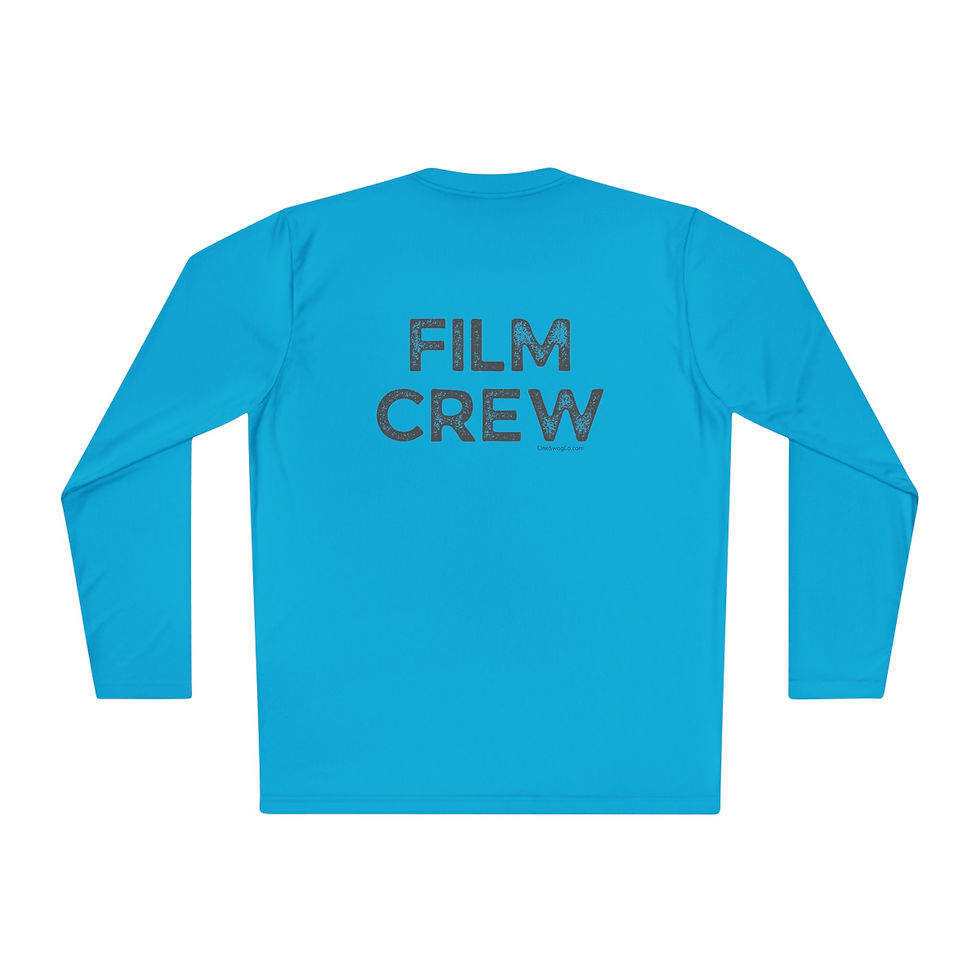Thumbnail: "Film Crew" Text on Back. Long Sleeve Tee. Moisture Wicking Polyester.