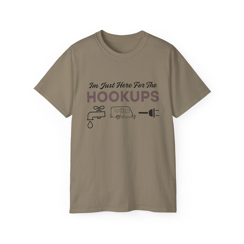 Thumbnail: Camping Unisex Tee - "I'm Just Here For The Hookups"