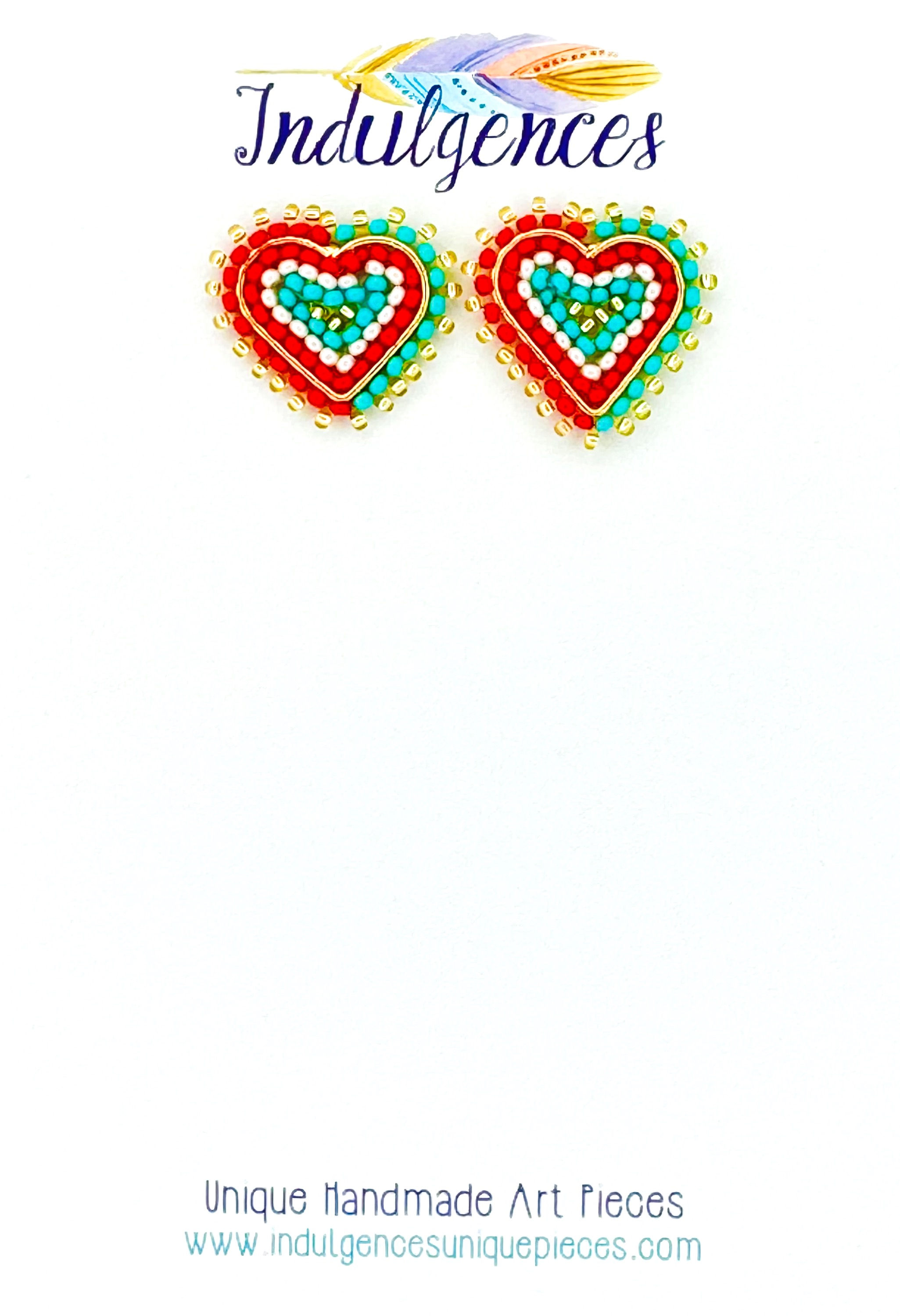 Beaded layered hearts