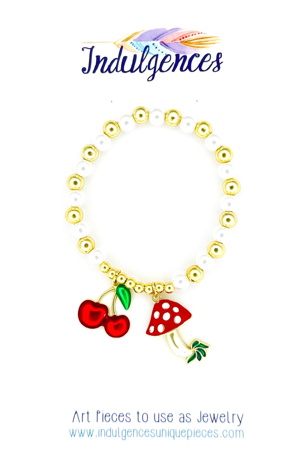 Cherries, mushroom and pearls