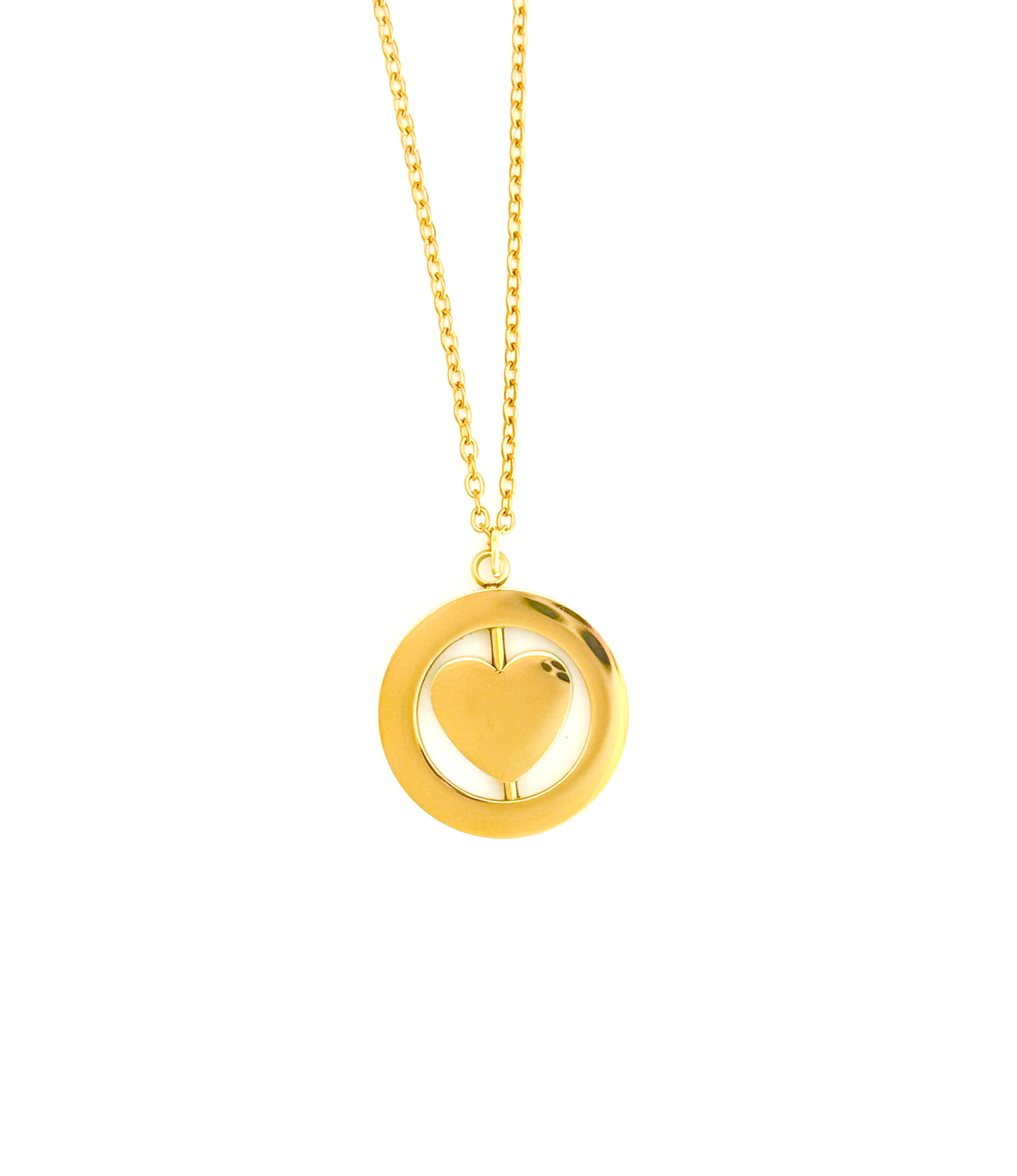 Rotating heart necklace