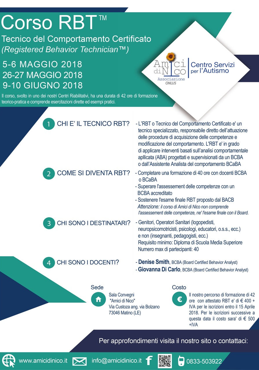 Rbt Tecnico del comportamento Amici di Nico