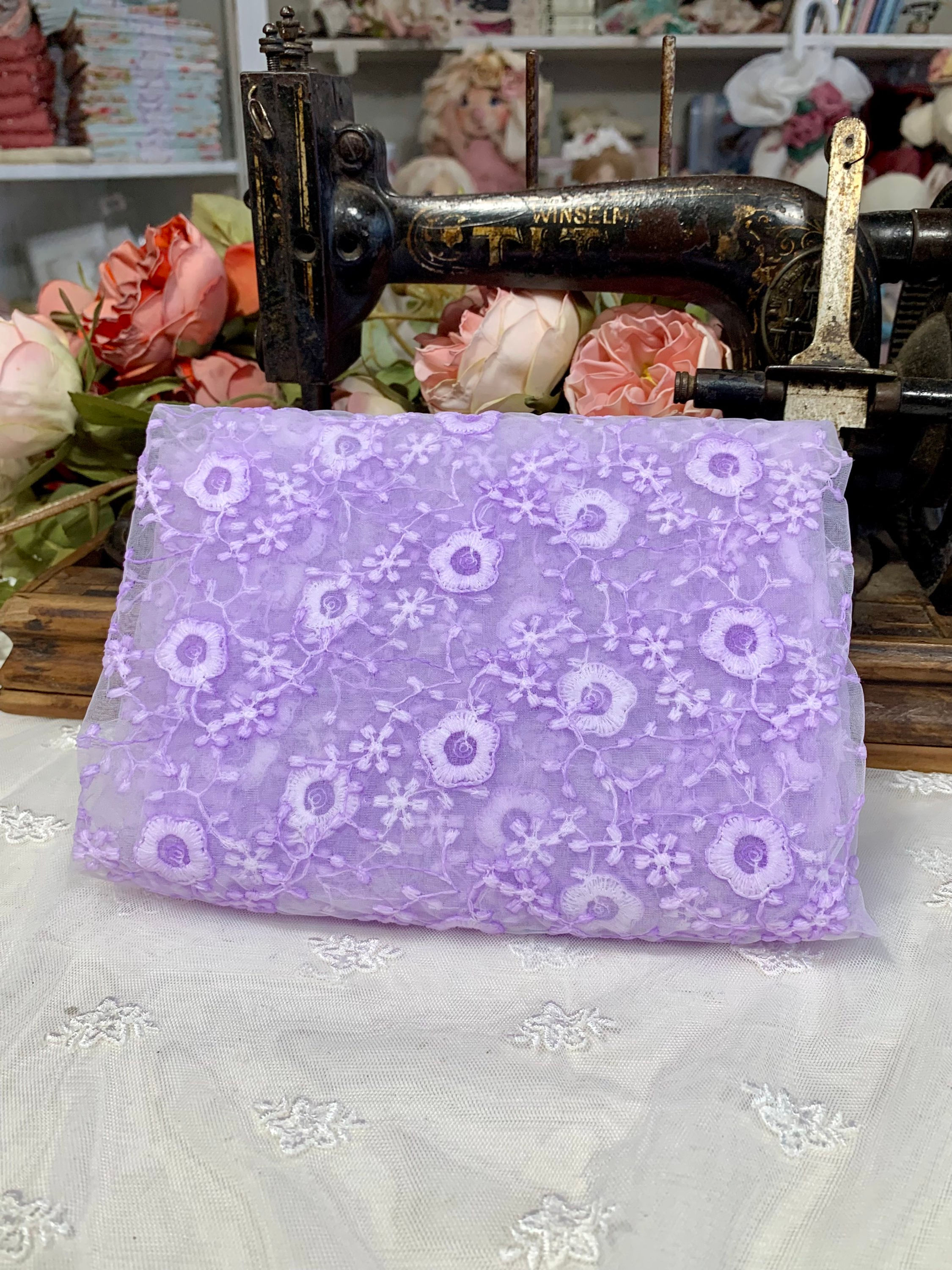 Renda de Organza Lilás 