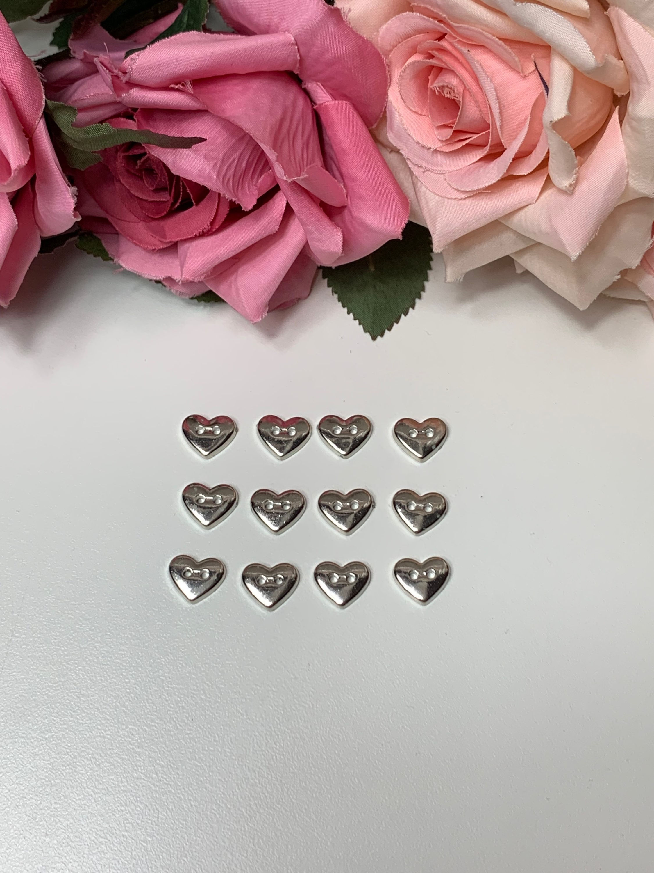 Botões de coração - 12un