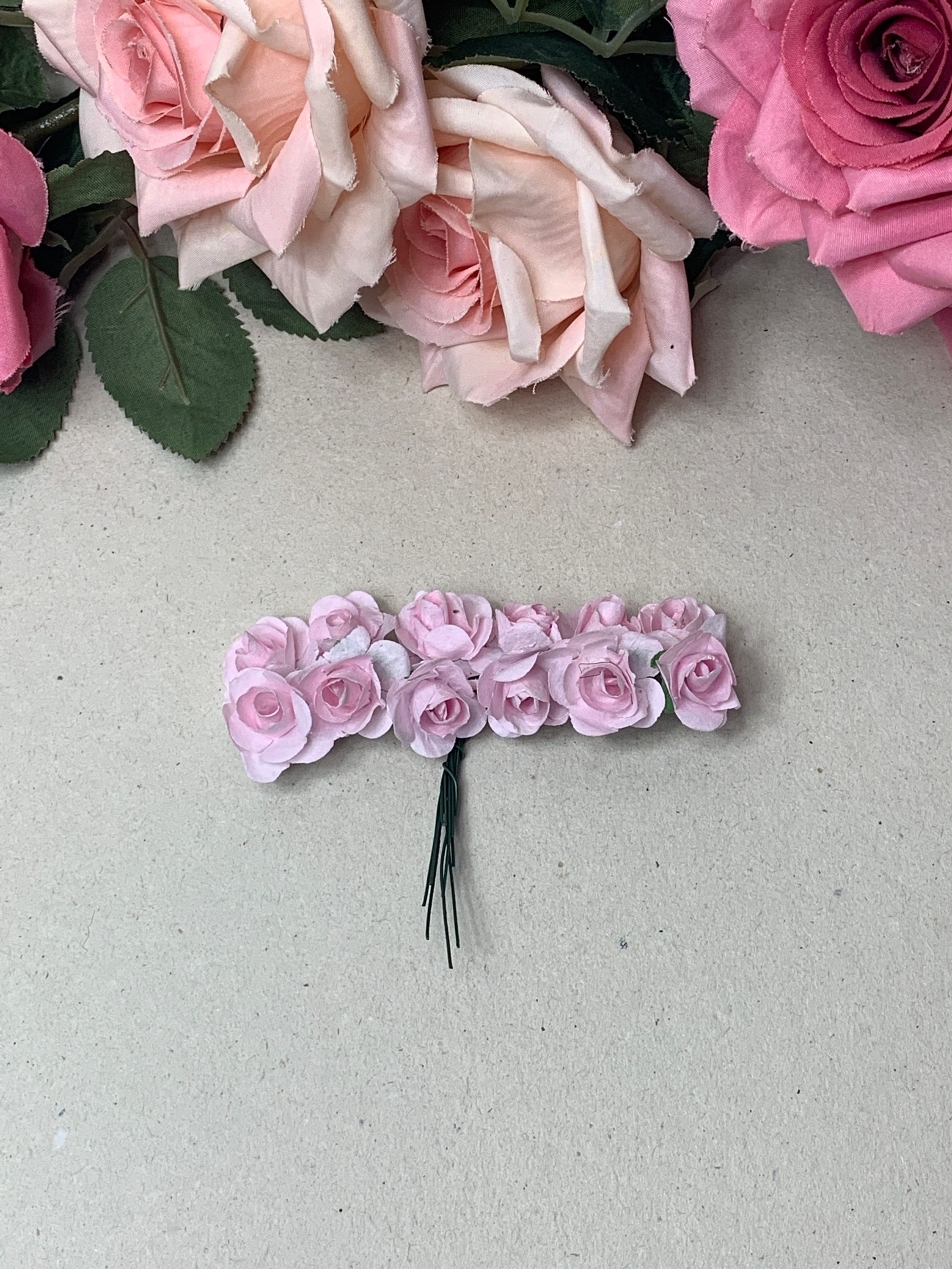 Flor de Papel Rosa Bebê - 12un