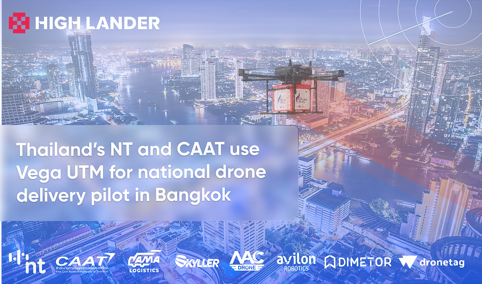 High Lander Aviation joins Thailand’s National Telecom Public Company and Civil Aviation Authority of Thailand to provide UTM for national drone delivery pilot in Bangkok