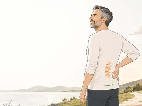 Man holding his lower back outdoors