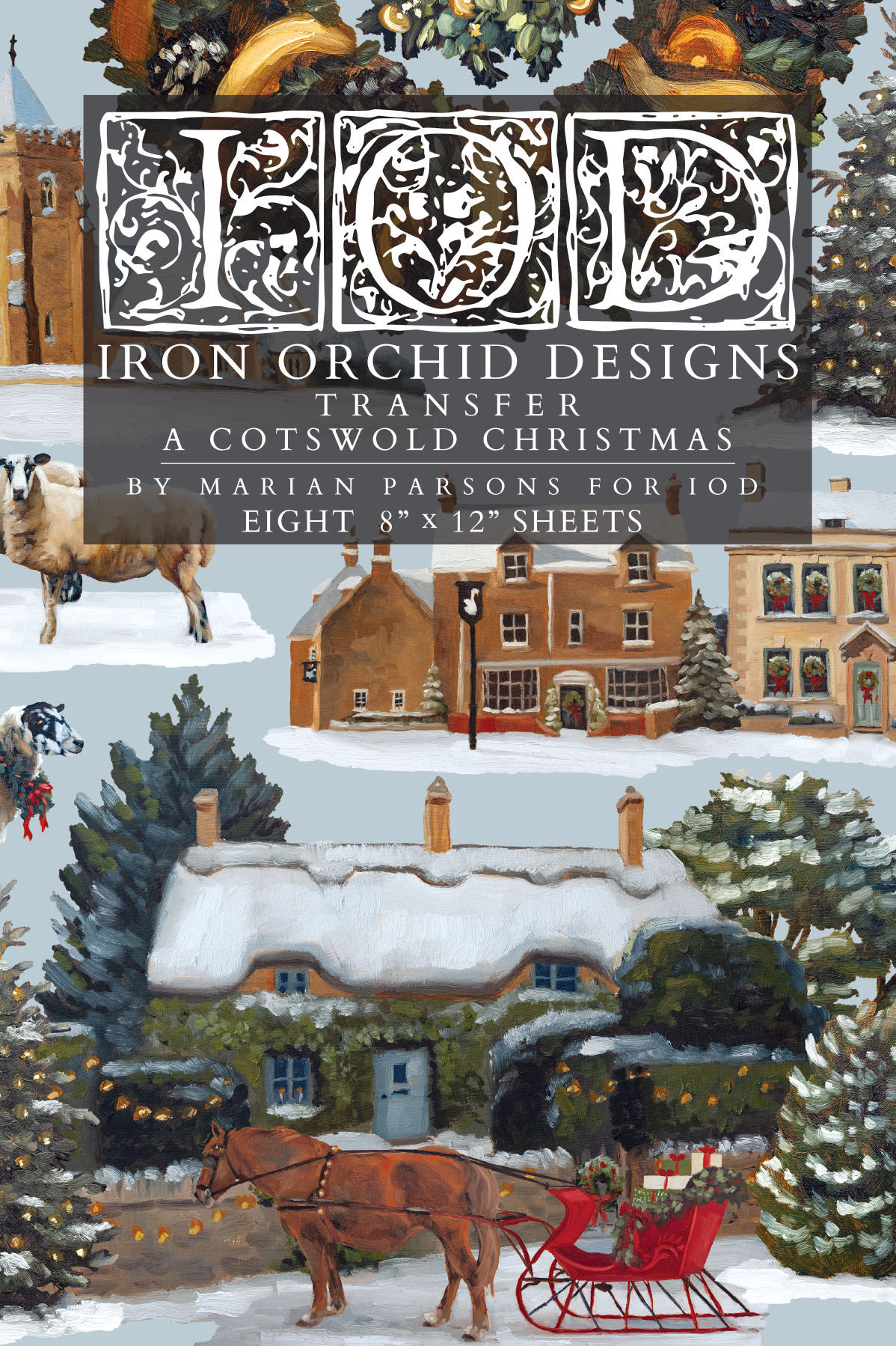 A Cotswold Christmas 8"x12" IOD Transfer