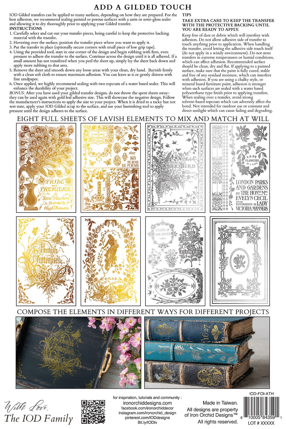 Thumbnail: Athenaeum IOD Transfer  8"X12"eight sheets, Gold & Silver